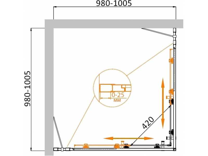 Купить Душевой уголок Cezares Molveno-A-22-100+20-P-Cr, 120 x 120 x 190 см, стекло текстурное Punto, хром