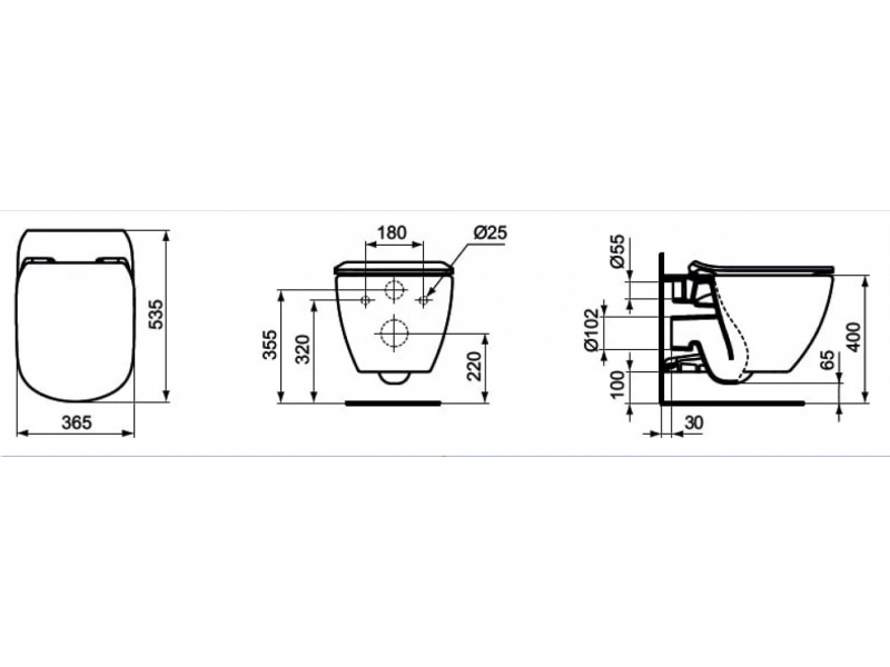 Купить Инсталляция Ideal Standard Prosys 2.0, без кнопки, R046367 с унитазом Ideal Standard Tesi c сиденьем микролифт, T007901, комплект, RT007902