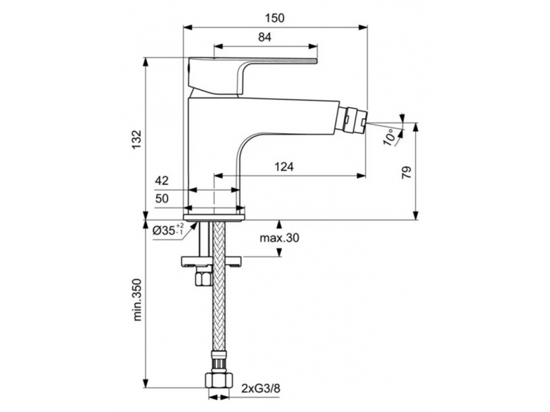 Купить Смеситель Ideal Standard Cerafine D для биде, хром, BC690AA