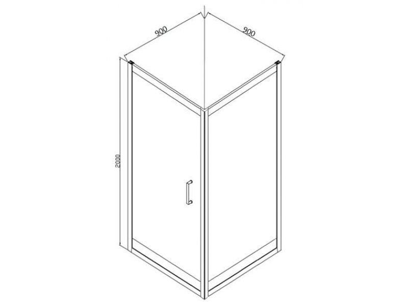 Купить Душевой уголок Bravat Riffle BS090.2114A, 90 x 90 х 200 см, двери распашные, стекло прозрачное, хром