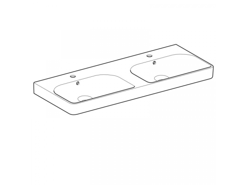 Купить Раковина Geberit Smyle Square 500.223.01.1, двойная, 120 х 48 см, белая