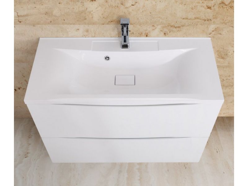 Тумба с раковиной belbagno marino 90 bianco lucido