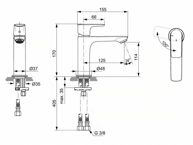 Купить Смеситель Ideal Standard Connect Air Grande для раковины, хром, A7016AA