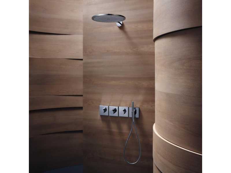 Купить Верхний душ Axor ShowerSolutions 26034820, 35,5x35,5 см, 1 режим струи, с держателем, шлифованный никель