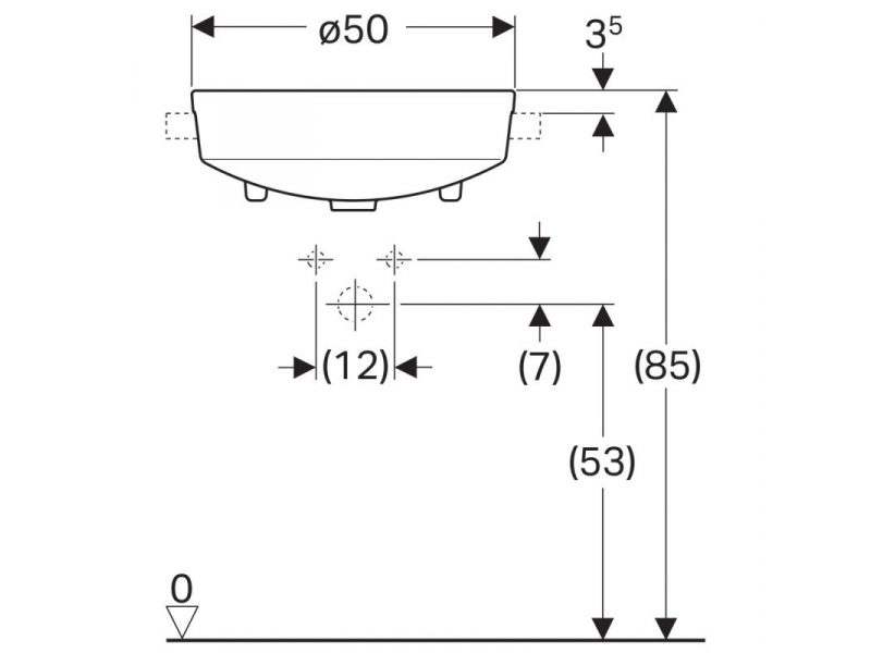 Купить Раковина Geberit Variform 500.782.01.2, 50 x 50 см, белая