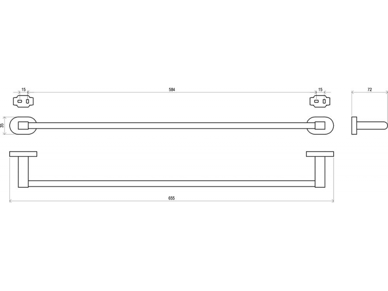 Купить Полотенцедержатель Ravak Chrome CR 310.00, 65 см, хром, X07P192