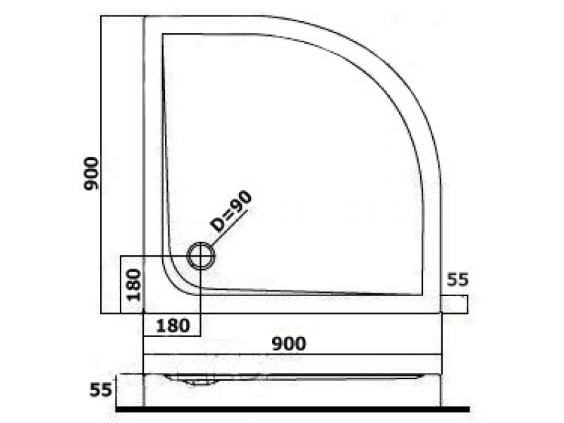 Купить Душевой поддон Am.Pm Spirit 90 x 90 см, W7AT-GSRO-090W1D