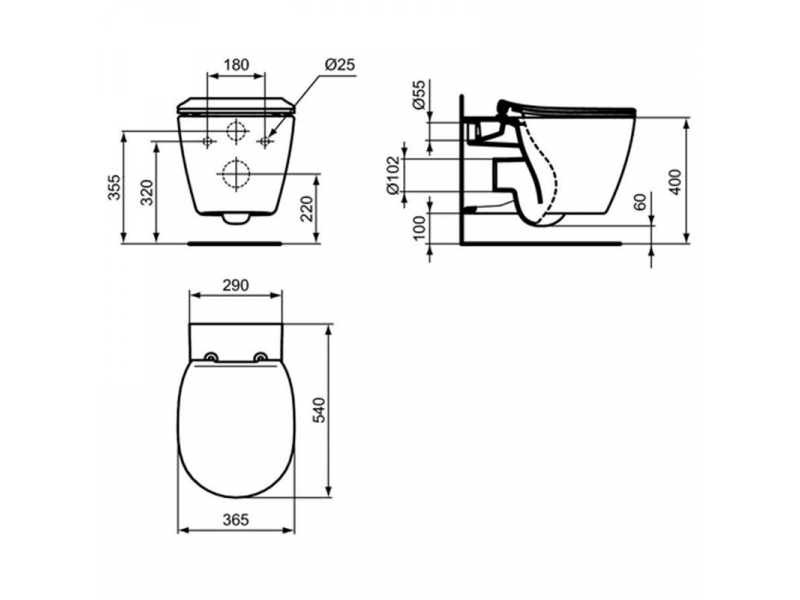 Купить Инсталляция Ideal Standard Prosys с унитазом Connect AquaBlade®, P211601, сиденье микролифт, комплект