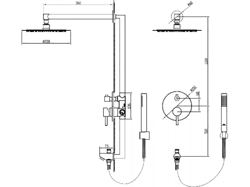 Купить Душевая система RGW Shower Panels SP-52 B с внутренней частью 21140852-04