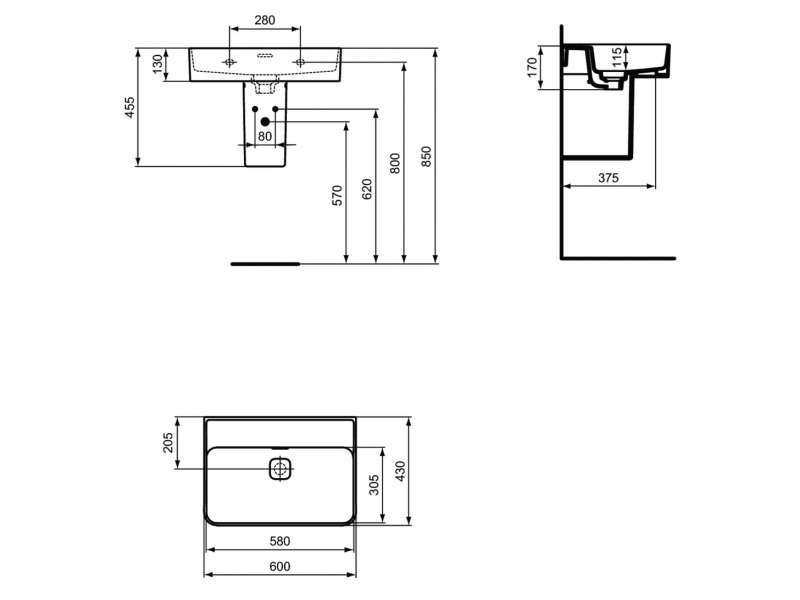 Купить Раковина Ideal Standard Strada II 60 см, белый, T363801