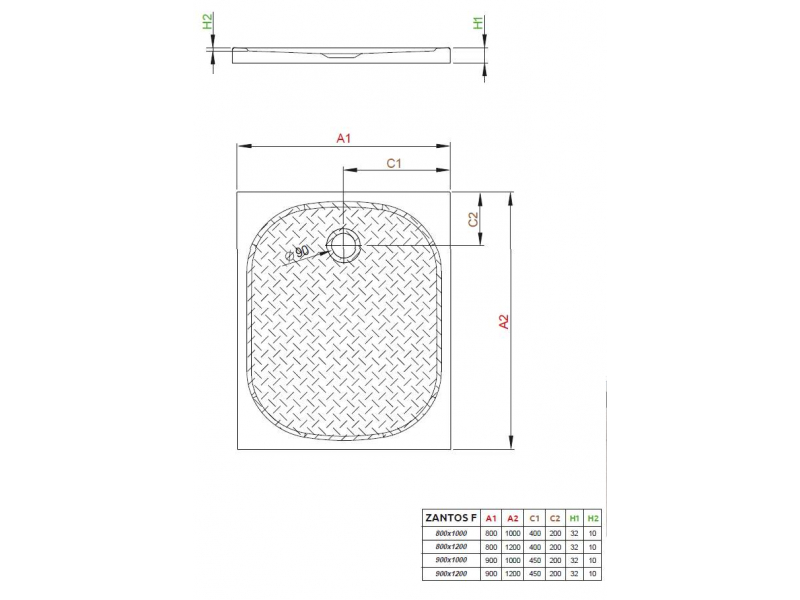 Купить Поддон для душа Radaway Zantos F, 100 x 80 см, прямоугольный, M3ZNF1080-06