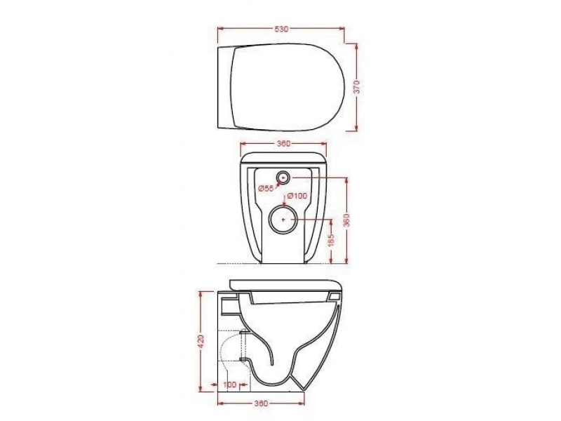 Купить Приставной унитаз безободковый ArtCeram File 2.0 FLV005 17; 30, цвет черный матовый