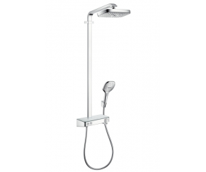 Душевая система Hansgrohe Raindance Select E Showerpipe 300 2 jet 27126000 с кнопками управления, хром