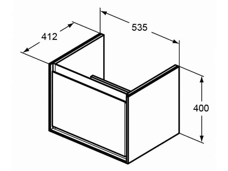 Купить Тумба под раковину Ideal Standard Connect Air Cube 60 см, подвесная, белый глянцевый, белый матовый, E0846B2