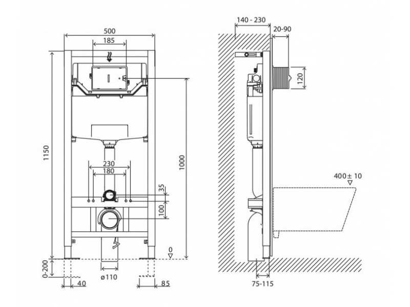 Купить Инсталляция BelBagno BB001-120 для подвесного унитаза