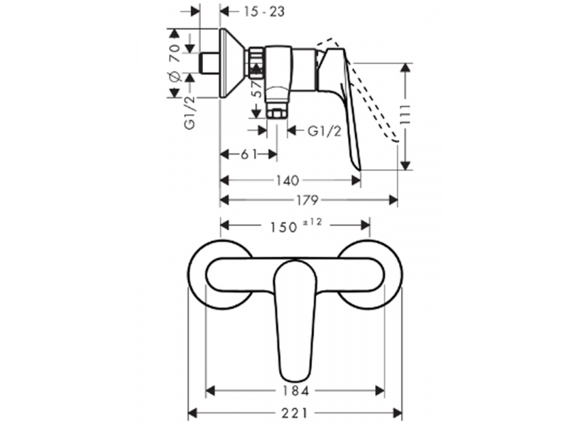 Купить Смеситель для душа Hansgrohe Logis E 71601000
