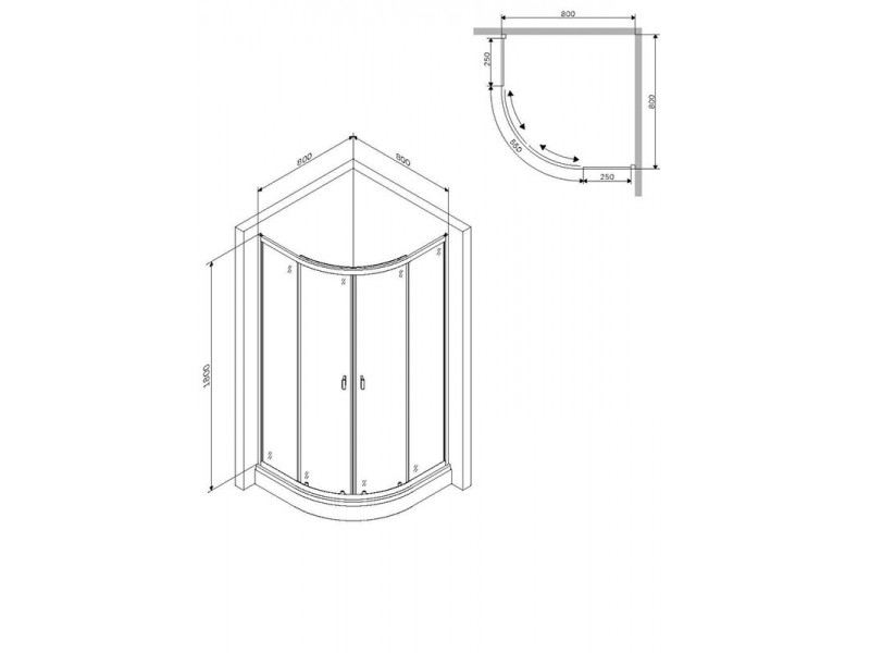 Купить Душевой уголок Am.Pm X-Joy Twin Slide W88G-205-080MT, 80 x 80 см, профиль хром матовый, стекло прозрачное, без поддона