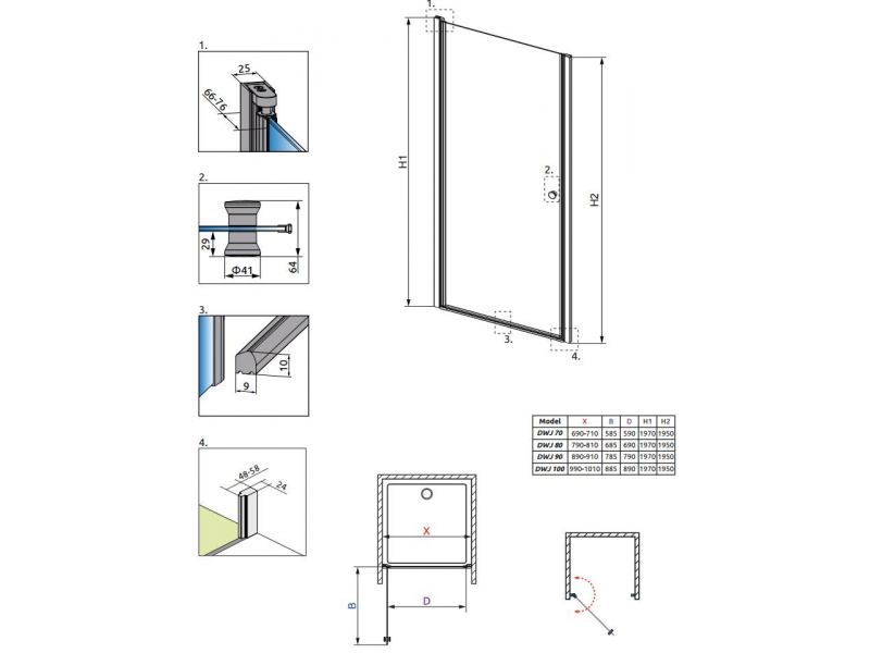 Купить Душевая дверь в нишу Radaway EOS DWJ 80 37913-01