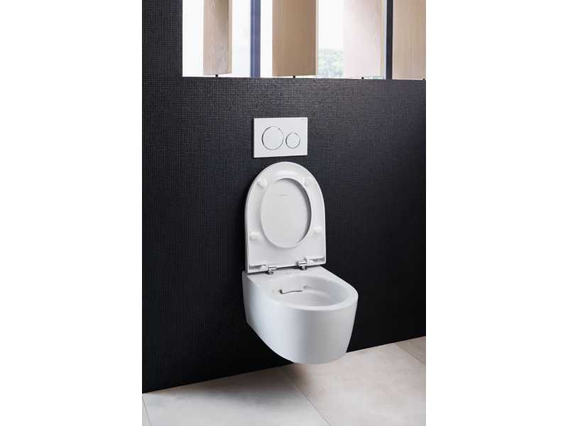 Купить Инсталляция Geberit с безободковым унитазом Geberit iCon, 500.300.01.I, сиденье микролифт, комплект Идеальная пара