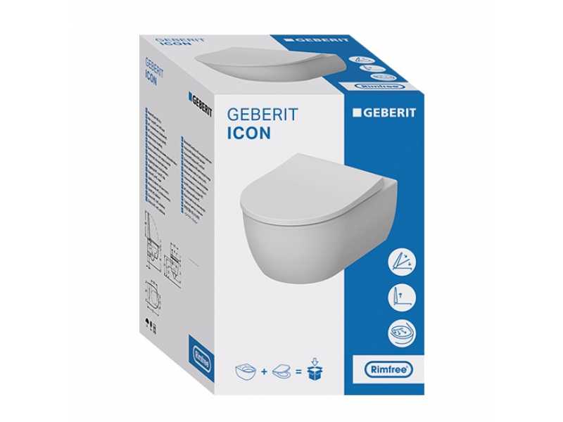 Купить Инсталляция Geberit с безободковым унитазом Geberit iCon, 500.300.01.I, сиденье микролифт, комплект Идеальная пара