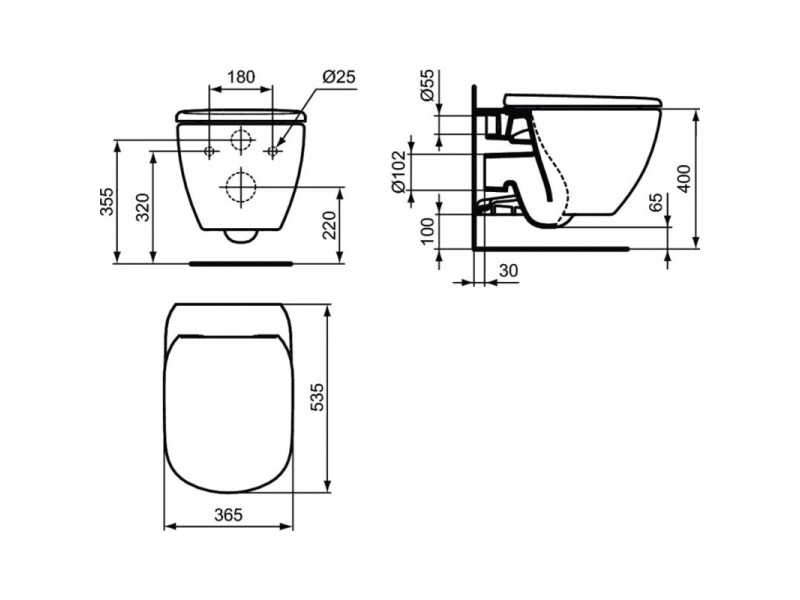 Купить Инсталляция Ideal Standard Prosys с унитазом Tesi Rimless, PR386801, сиденье микролифт, комплект