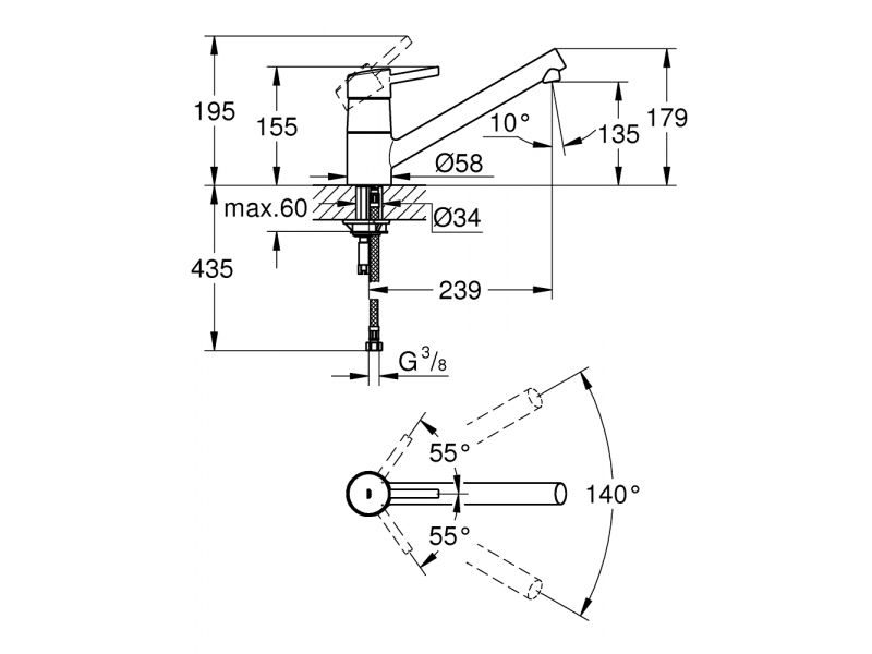 Купить Смеситель для кухни Grohe Concetto 32659001, хром