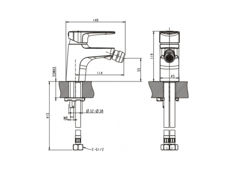 Купить Смеситель Bravat Eler F3239218CP-1-RUS для биде, хром