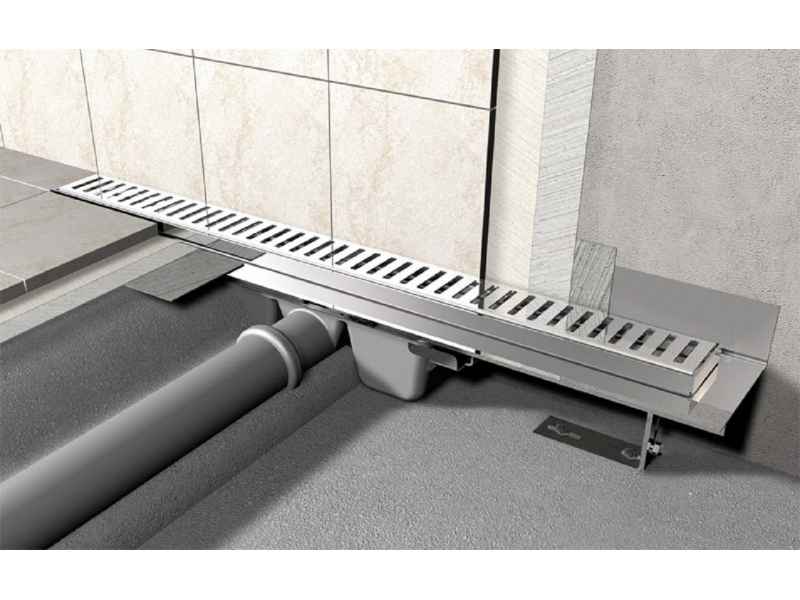 Купить Водоотводящий желоб AlcaPlast APZ1SMART-LINE-750 с порогами для перфорированной решетки