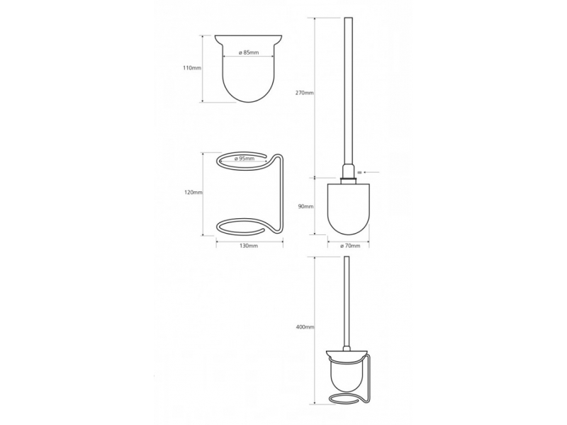 Купить Ершик Bemeta Neo 104113109 11 x 13 x 40 см напольный, хром матовый, щетка черная