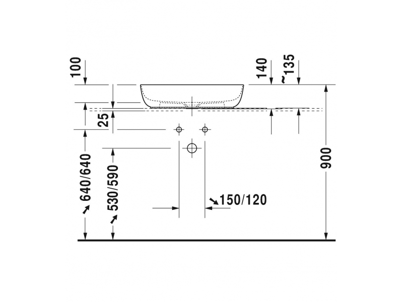 Купить Раковина накладная Duravit Luv 0379600000, 60 х 40 х 14 см, белая