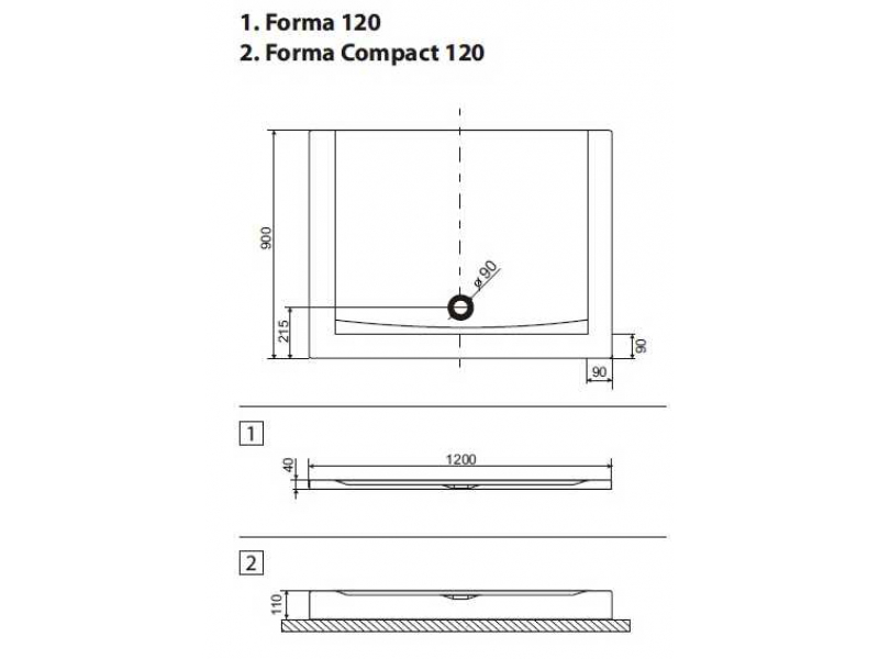 Купить Поддон душевой Excellent Forma 120 x 90 см