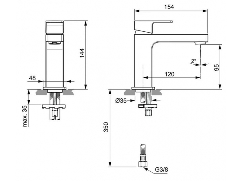 Купить Смеситель Ideal Standard Edge Project для раковины, хром, A7104AA