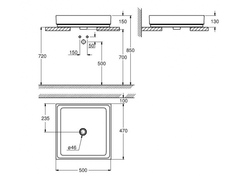 Купить Раковина Grohe Cube Ceramic 3948100H