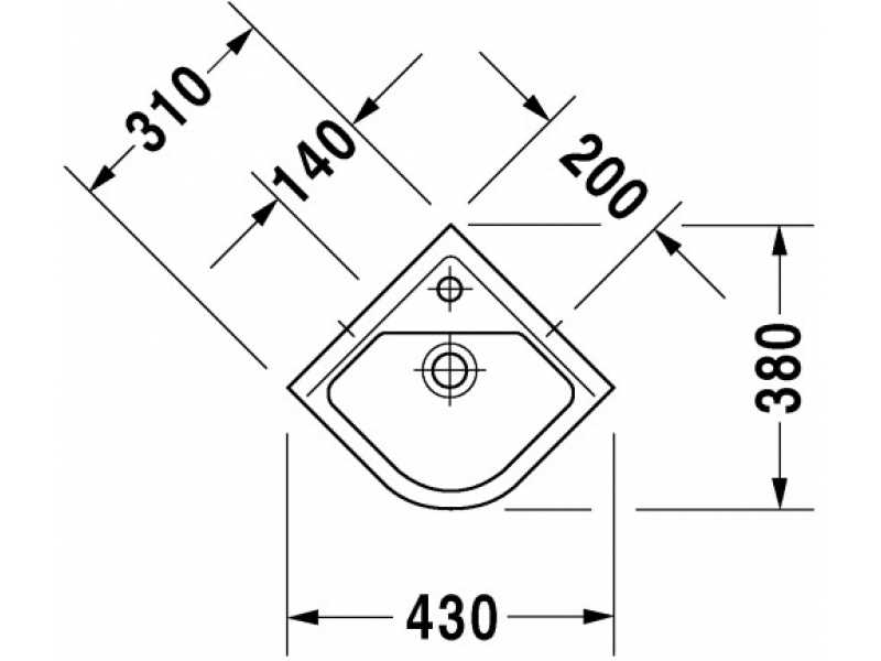 Купить Раковина Duravit Starck 3 0752440000, 31*31 см угловая
