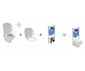 Инсталляция Ideal Standard Prosys 2.0, без кнопки, R046367 с унитазом Ideal Standard i.life A Rimless безободковый c сиденьем микролифт, T471701 , комплект, RI471702