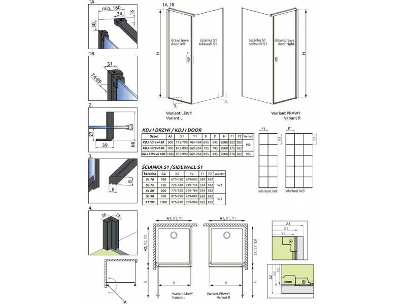 Купить Душевой уголок Radaway Nes 8 Black KDJ I Factory, 90 x 90 см, левая дверь, стекло Factory, профиль черный