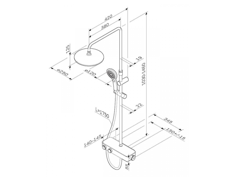 Купить Душевая система ShowerSpot с термостатом Am.Pm Inspire 2.0 F0750A400