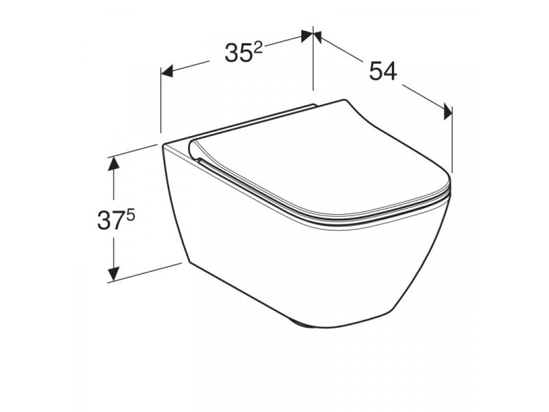 Купить Подвесной унитаз Geberit Smyle Square 500.685.01.1 Rimfree, безободковый с крышкой-сиденьем микролифт