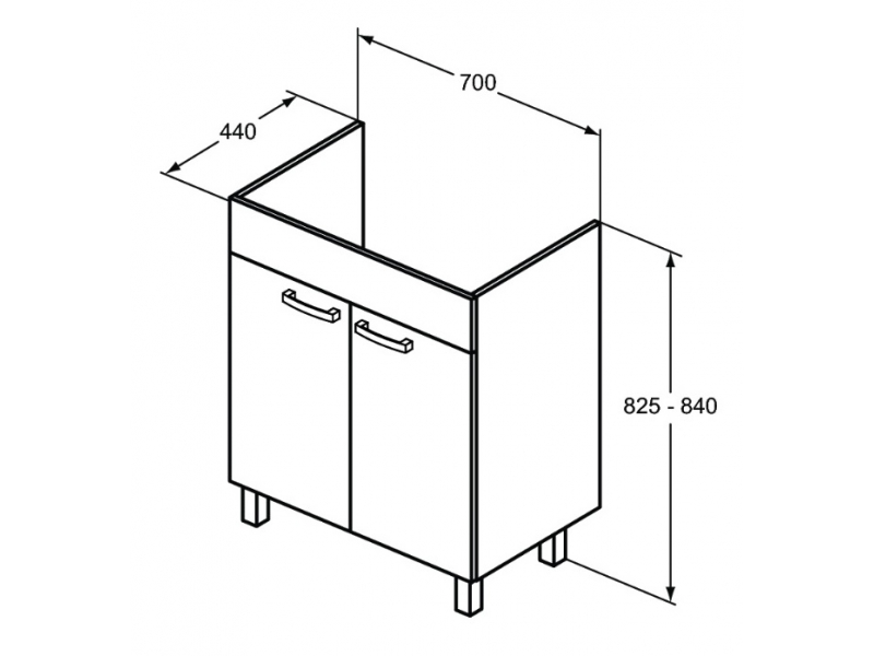 Купить Тумба под раковину Ideal Standard Tempo 70 см, напольная, дуб, E0536OS