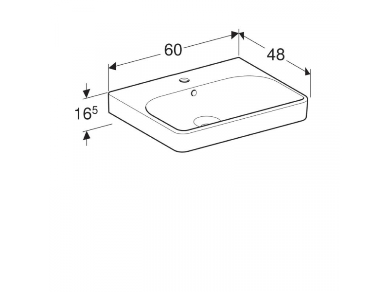 Купить Раковина Geberit Smyle Square 500.229.01.1, 60 х 48 см, белая