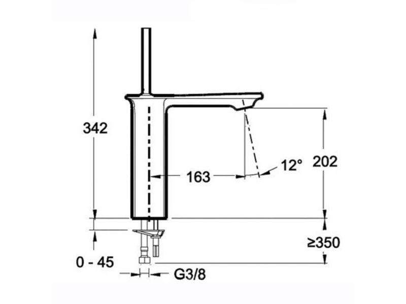 Купить Смеситель Jacob Delafon STANCE E14761-CP для раковины высокий с донным клапаном clic-clac