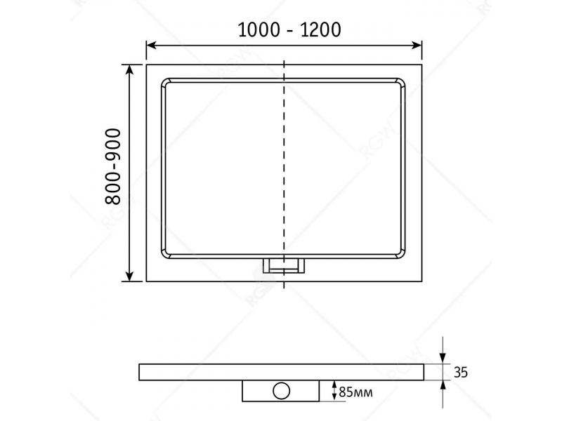 Купить Душевой поддон RGW GWS-21, 90 x 120 см, 03150292-01