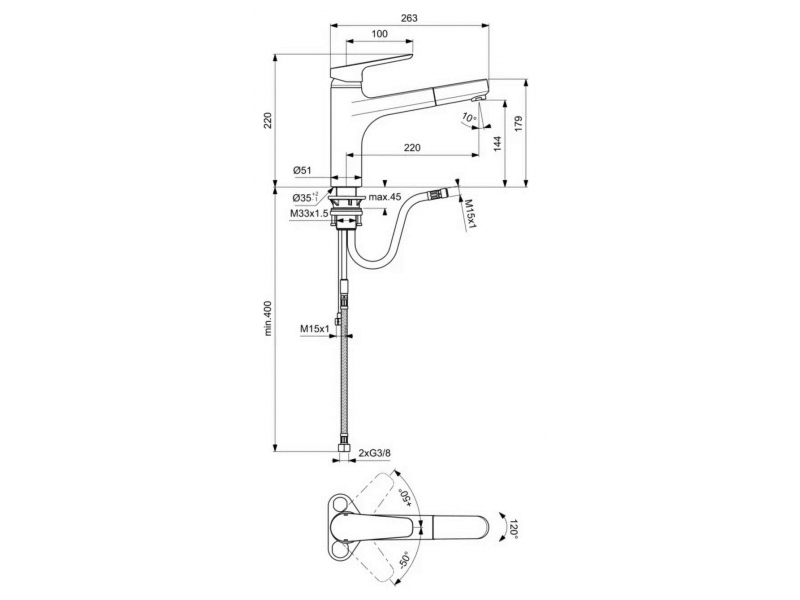 Купить Смеситель Ideal Standard Ceraplan III для кухонной мойки, хром, B0956AA