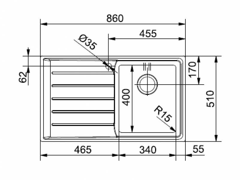 Купить Мойка Franke NEPTUNE PLUS NPX 611, 101.0068.360, установка сверху, правая, нержавеющая сталь, полированная, 86*51 см