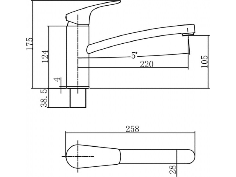 Купить Смеситель Aquanet Static AF330-40C для кухни, хром (237446)