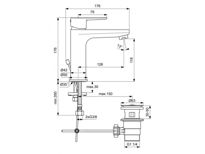 Купить Смеситель Ideal Standard Cerafine Model O для раковины, хром, BC496AA