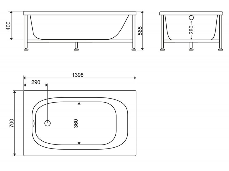 Купить Ванна акриловая BelBagno BB101 140 x 70