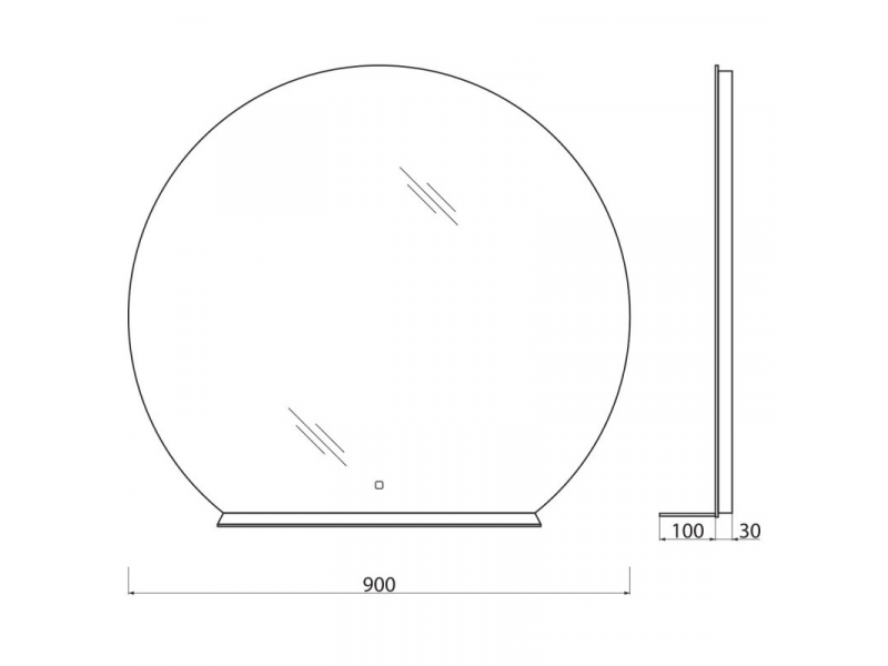 Купить Зеркало BelBagno 90 x 90 см со встроенным светильником, сенсорным выключателем и полкой, SPC-RNG-900-LED-TCH-MENS