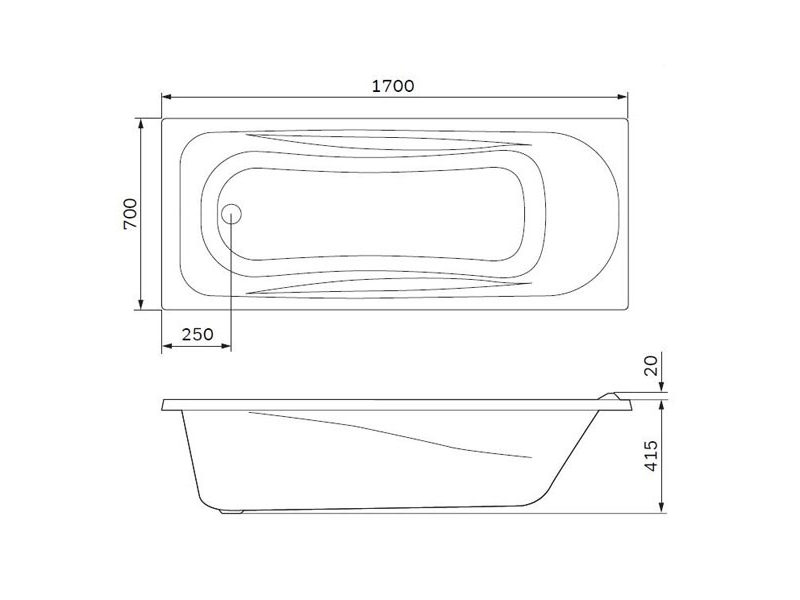 Купить Ванна акриловая прямоугольная AM.PM Sense New a0 170x70 см, W76А-170-070W-A