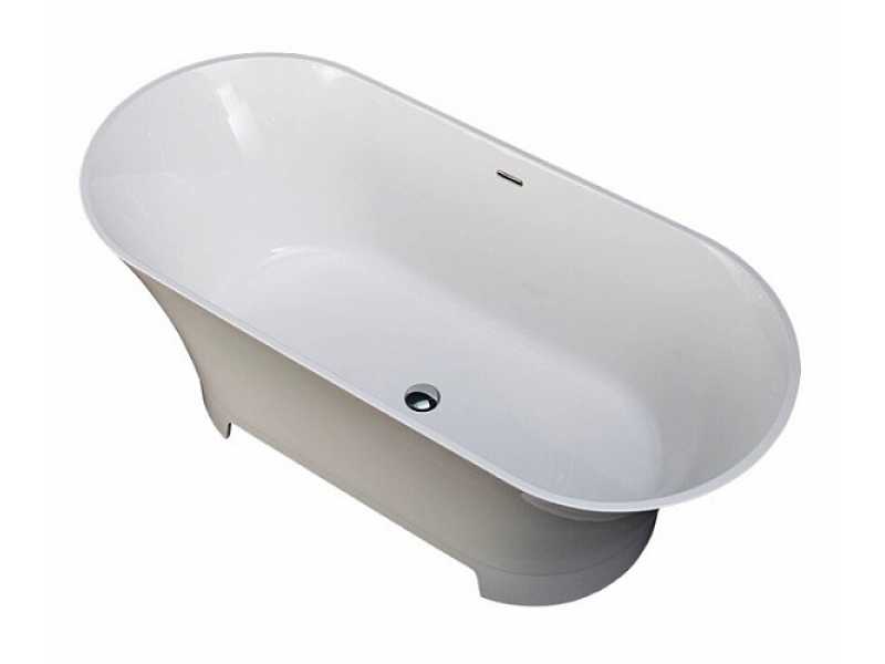 Купить Ванна из искусственного камня Aquanet Bloom Ellipse TC-S92 198953, 165 x 75 см, цвет белый матовый